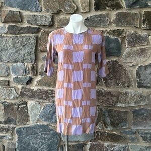ALYSI Women's Pink Geometric Pattern Tunic Dress size US 4